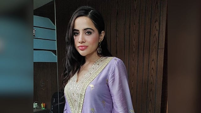 Urfi Javed fearless fashion rebel of India wearing an elegant lavender ethnic outfit